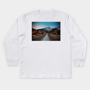 Banff Avenue Alberta Canadian Rockies Canada Kids Long Sleeve T-Shirt